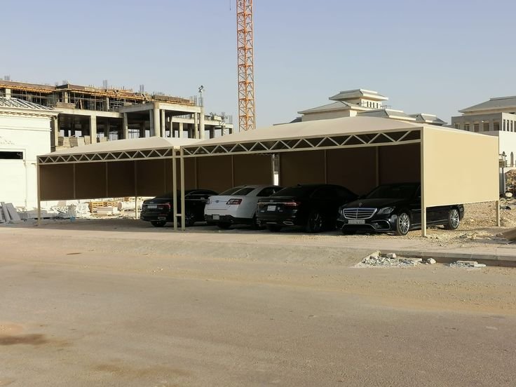 تنفيذ مظلات مواقف سيارات قماش حي الفيصلية